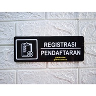 Acrylic registration sign board - Acrylic registration sign board - registration size 8x22 cm