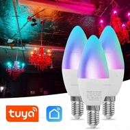 TUYA Bluetooth WIFI Candle Lamps E14 RGBCW Dimming LED Smart Life APP Group Control Timing Discolora