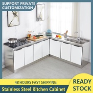 Ready Stock Stainless Steel Kitchen Cabinet Set Stove Meja Sinki Storage Cabinet Almari Dapur Gas Mu