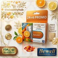 Bewell-C Zinc Protect Ascorbic Acid plus Zinc 500mg/capsule, 24+6 Vitamin C Zinc