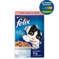 Purina Felix Salmon Gravy in Jelly For Adult Cat 85g