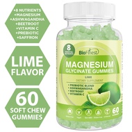Biofinest Magnesium Glycinate Gummy Supplement Vitamin C Ashwagandha Bowel Heart Mood Sleep Relax An