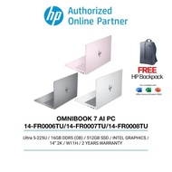 HP OMNIBOOK 7 AI PC 14-FR0006TU/14-FR0007TU/14-FR0008TU (ULTRA 5-225U/16GB DDR5(OB)/512GB/INTEL/14" 