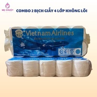 Combo of 2 packs of 4-layer coreless toilet paper 4 ply toilet paper