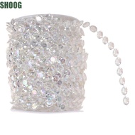 SHOOG Acrylic Beads Chain, Roll Iridescent Decorative Beads Chain, Colorful Acrylic Disc 10mm 30M  B