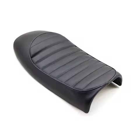 evomosa Motorcycle Cafe Racer Custom Flat Driver Saddle Leather Seat for YAMAHA SR125 SR250 SR400 SR