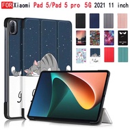 For Xiaomi Pad 5 Xiaomi Pad 5 Pro 5G 11inch Tablet PU Leather Case Adjustable Folding Stand Cover