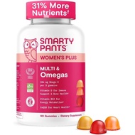 SmartyPants Multivitamin Gummies Wanita - Formula Diperbaiki: Omega 3 (DHA/EPA), Methylfolate, CoQ10