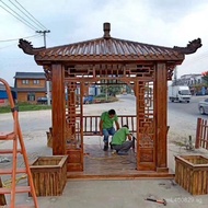 Traditional Landscape Pavilion Ancient Building Gazebo Outdoor Wooden Gazebo Gazebo Corridor Four-Co