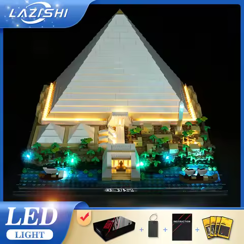Lazishi LED Light For 21058 Great Pyramid Building Blocks (NOT Include The Model) DIY Bricks Toys