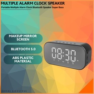 Led Digital Watch Electronic Desktop Clock Mirror Bluetooth Audio Radio Alarm Clock Table Decor Speaker Bass Wireless