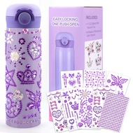 HULASO Gifts for 7 Year Old Girls Decorate Your Own Water Bottles with Tons of Rhinestone Glitter Ge