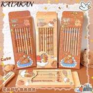 KATAKAN 8Pcs Drawing Pencil, With Rubber Head Capybara HB Pencil, Durable Smooth Writing Stationery 