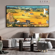 Modern minimalist abstract Van Gogh living room sofa background wall banner murals grain Fengdeng pa