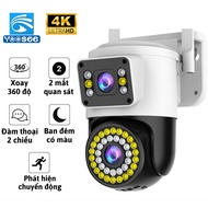 Yoosee PTZ Wifi Camera with 2 Eyes, 360 Degree Rotation, 2-Way Talk, Color Night Vision –