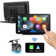 Wireless Carplay Screen For Car 7" Portable Apple Carplay & Android Auto Car Stereo With Backup Came