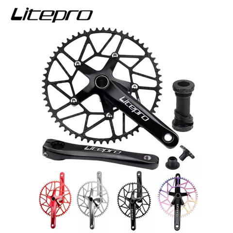 Litepro Folding Bike Hollow Integrated Crank Chainwheel Sprocket Central Shaft Bicycle Positive Nega