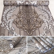 Wallpaper Dinding Motif Batik Abu-abu Garis-garis Sticker Dinding