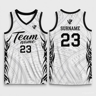 Men Basketball Jersey V Neck Sleeveless Sando 3D Tribal Sports Shirt – Not Customized