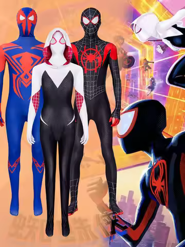 Cosplay Miguel O'Hara,Miles Morales,Spider Gwen Superhero Jumpsuit Carnival boy Girl costume Adult C