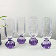 High-value Light Luxury Purple Ball Bottom Glass Cup Creative Cold Drink Juice Cup Coffee Cup Specia