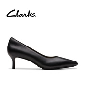 Clarks Womens Adela Court Court Shoes - Black Leather