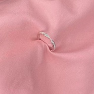 Harmony 線戒 戒指/ 925純銀鍍18K白金/ 方晶鋯石