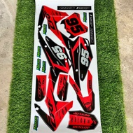 ชุดสีถังเบาะcrf110และสติ๊กเกอร์crf110 โทนสีแดงดำ