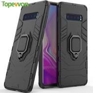 Topewon Samsung Galaxy S10 S10e S10Plus Case Hard Armor Stand Ring Cover Silicone Phone