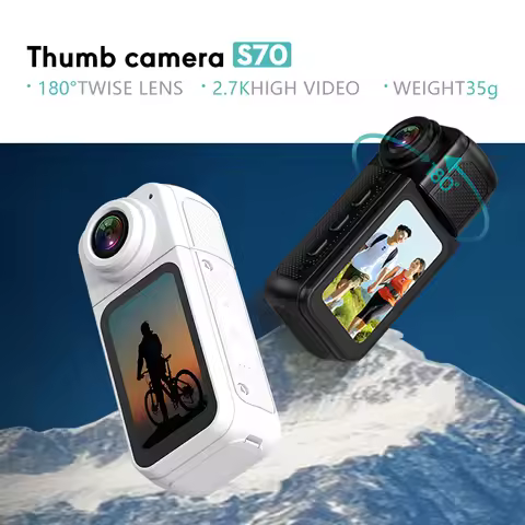 GEYUNE Thumb Sport Camera 2.7K HD 180° Rotate WIFI Sport DV Cycling Recorder Magnetic Attraction Out