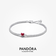 Pandora Red Sparkling Heart Tennis Bracelet