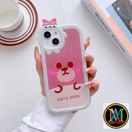 M012 SOFT CASE RIBBON HAPPY CUTE BEAR PING 3D OPPO A5S A7 A11K F9 A12 2020 A1K A3S A57 A57S A77 A77S