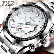 Automatic Movement/Men's Watch Non-Mechanical Watch Skeleton Calendar Waterproof Luminous Thin Steel Band