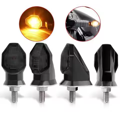 8mm Mini Motorcycle LED Turn Signal Lights 12V Moto Indicator Lamp Amber Blinker Turn Signal Lamps M