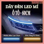 Bộ 2 dây LED mí tích hợp xi nhan chạy đuổi đèn daylight dán đèn xi nhan nháy đuổi 60cm Silicon chống