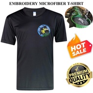 EMBROIDERY SULAM F/18D HORNET CIRCLE MALAYSIA TACTICAL ROUNDNECK MICROFIBER AND COTTON BLACK T-SHIRT