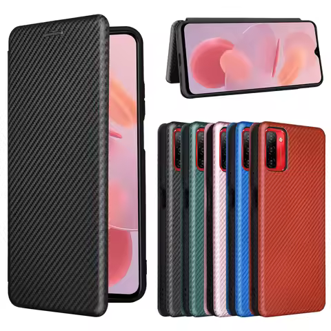 For Ulefone Note 12P Case Luxury Flip Carbon Fiber Skin Magnetic Adsorption Case For Ulefone Note 12