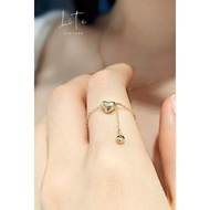 [Lite Light Jewelry] 9k Gold Heart Adjustable Chain Ring Real Gift