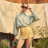 จัดส่ง 4 Oct lookbookpetite karen top (adult) mint daisy