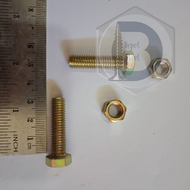 PAKET 1 SET BAUT 17 DAN MUR M12 (PANJANG 2CM-15CM) KUNING KUNCI 17 DRAT PITCH 1.25