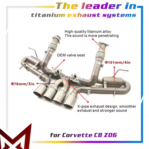 MANX Exhaust system for Corvette C8 Z06 Catback Ti OEM Valve High precision Increase pipe diameter