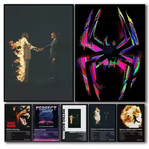 Pop Rap Singer Metro Boomin Canvas Poster Aesthetic Music Album Heroes & Villains Hip Hop 21 Savage