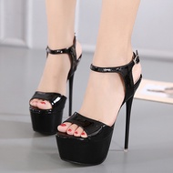 2023 HOT Women Shoes Pumps PU Peep Toe 16CM Thin Heels Waterproof platform Dress High Heels Boat Shoes Wedding Shoes