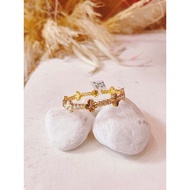 Ms48 four-leaf clover bracelet, titanium bracelet with stones, lucky four-leaf clover