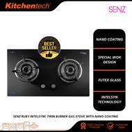 SENZ RUBY intelSync Twin Burner Gas Stove SZ-GS980FL with Nano Coating Futex Glass SZGS980FL Dapur G