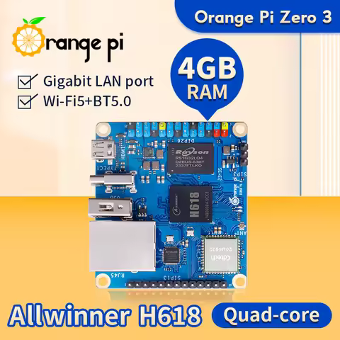 Orange Pi Zero 3 4GB Ram Single Board Computer Allwinner H618 Chip Wifi-BT5.0 LPDDR4 Gigabit Orange 