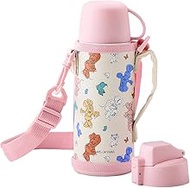 Iris Ohyama 2WB-600D Children's Water Bottle, 23.6 fl oz (600 ml), Minnie, Cup Included, Easy to Rep