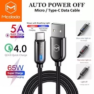 【12 Month Warranty】Mcdodo Auto Power Off Cable With LED Indicator Auto Cut USB Data Cable For Micro 