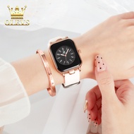 OLEVS resmi autentik jam tangan wanita dewasa terbaru 2024 anti air digital persegi dial jam tangan