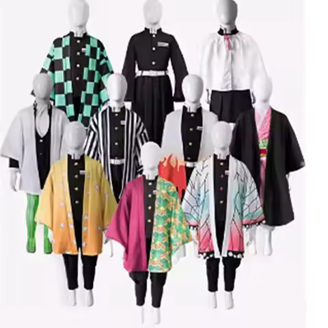 Demon Slayer Cosplay Tanjiro Nezuko Cosplay Kids Shinobu Costume Japanese Anime Cartoon Halloween Co